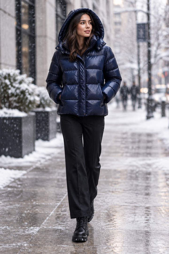 Women's Winter Jacket with Fixed Hood
