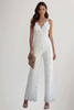 Emily | Women’s Sleeveless Lace V-Neck Wide-Leg Jumpsuit