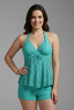Maya | Women’s V-Neck Lace Overlay Tankini Set