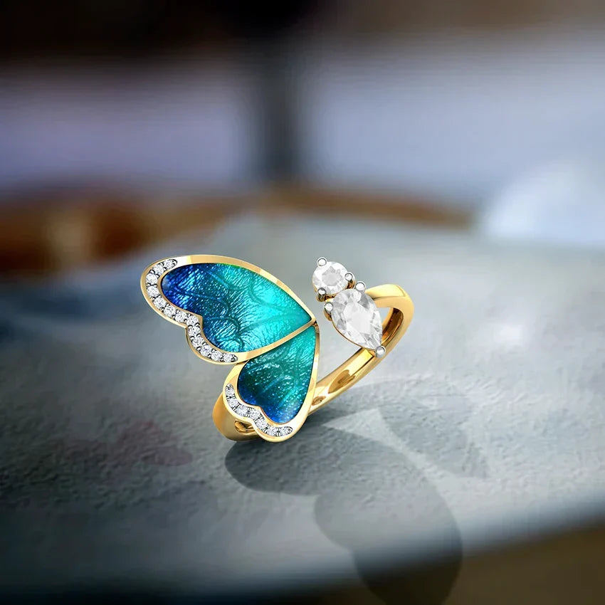 Blue Butterfly Dreams Ring