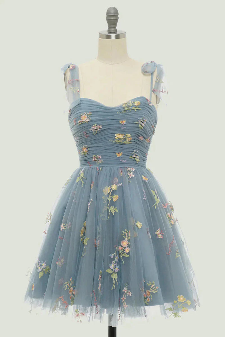 Embroidered Tulle Ball Gown