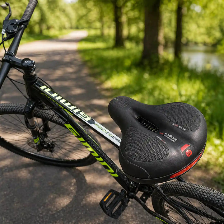Ergonomic comfort bicycle seat with cut-out – with 2-inch thick foam and waterproof PU leather