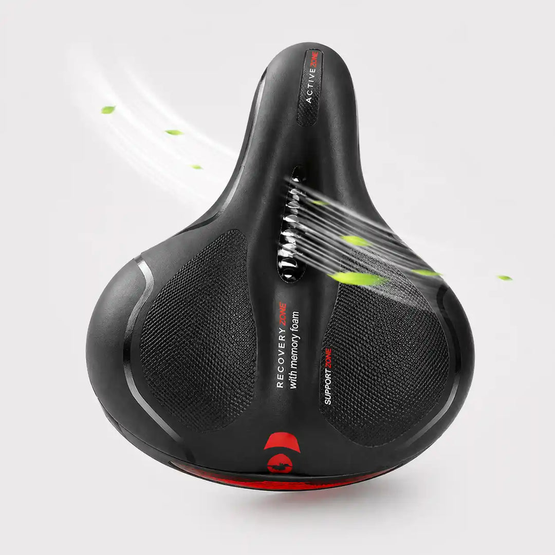 Ergonomic comfort bicycle seat with cut-out – with 2-inch thick foam and waterproof PU leather