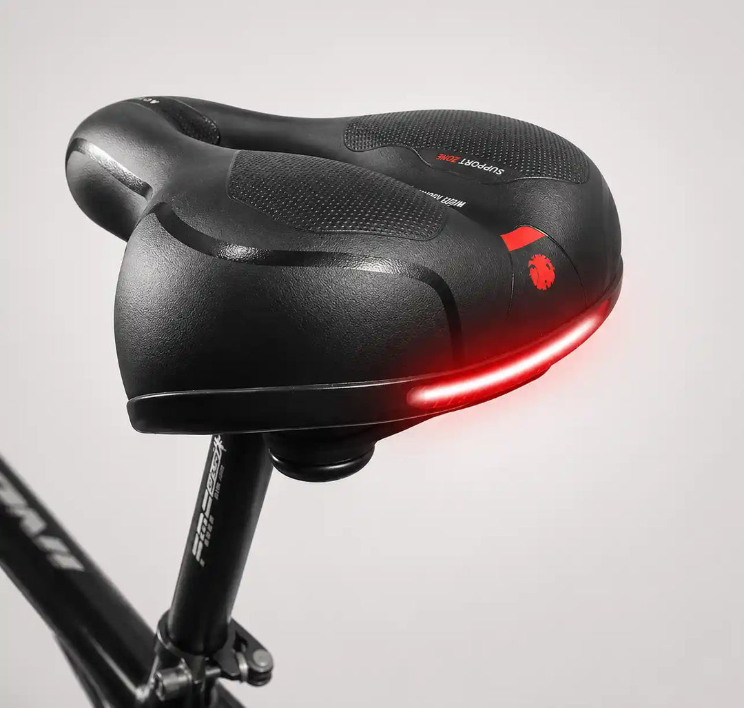Ergonomic comfort bicycle seat with cut-out – with 2-inch thick foam and waterproof PU leather