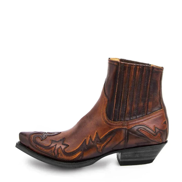 Men's Leather Cowboy Boots – Pointed Western Ankle Boots