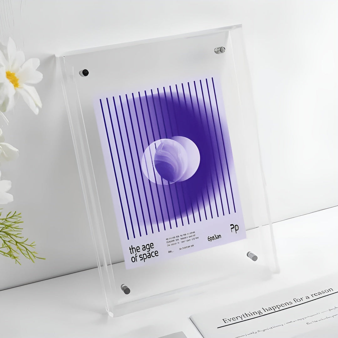 Neon Acrylic Picture Frame – Retro 1980s Style, Modern Decorative Photo Frame