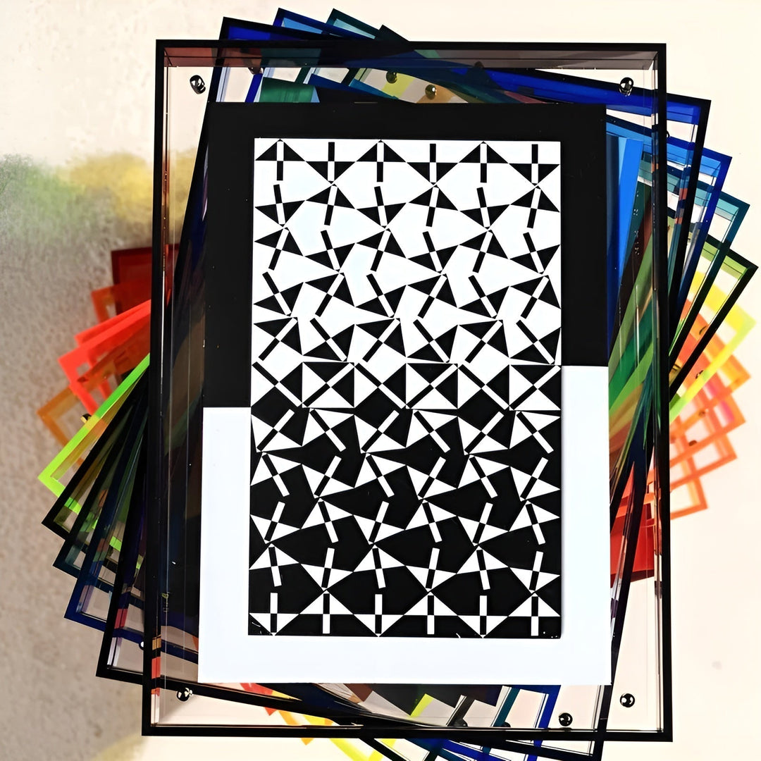Neon Acrylic Picture Frame – Retro 1980s Style, Modern Decorative Photo Frame