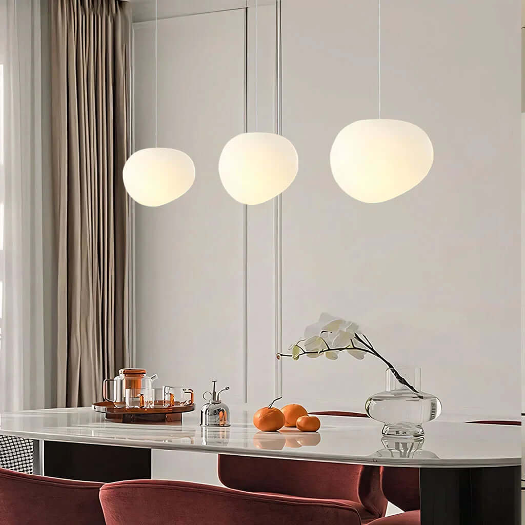 White Stone Pendant Lamp - Modern and Minimalist