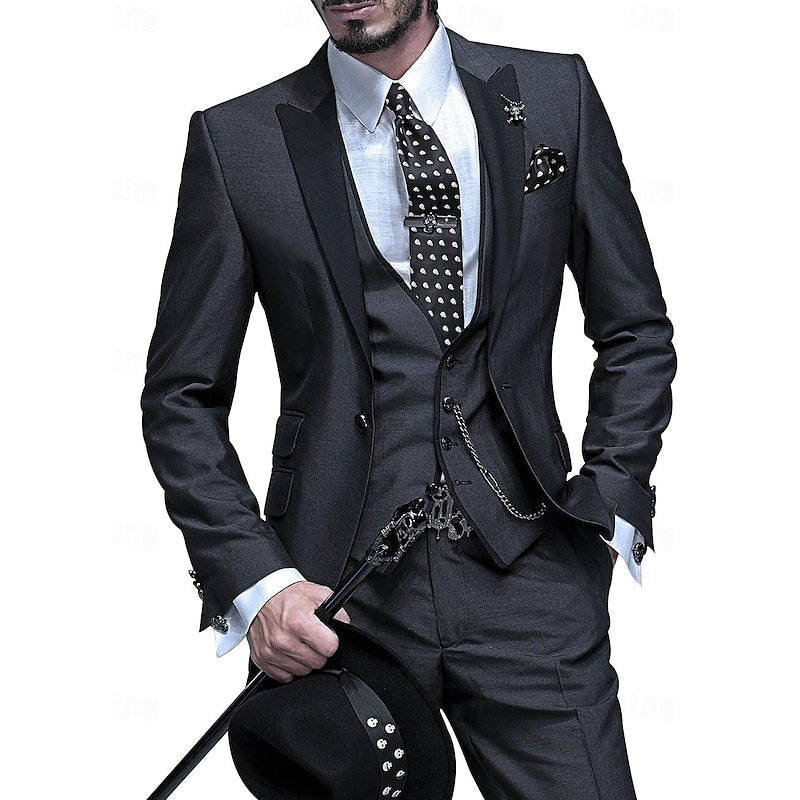 Elegant, tailored three-piece men's suit set for special occasions