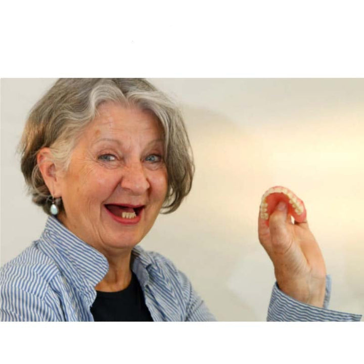 Affordable Removable Dentures with Flexible Cushion Grip Full Arch Set Cleaning