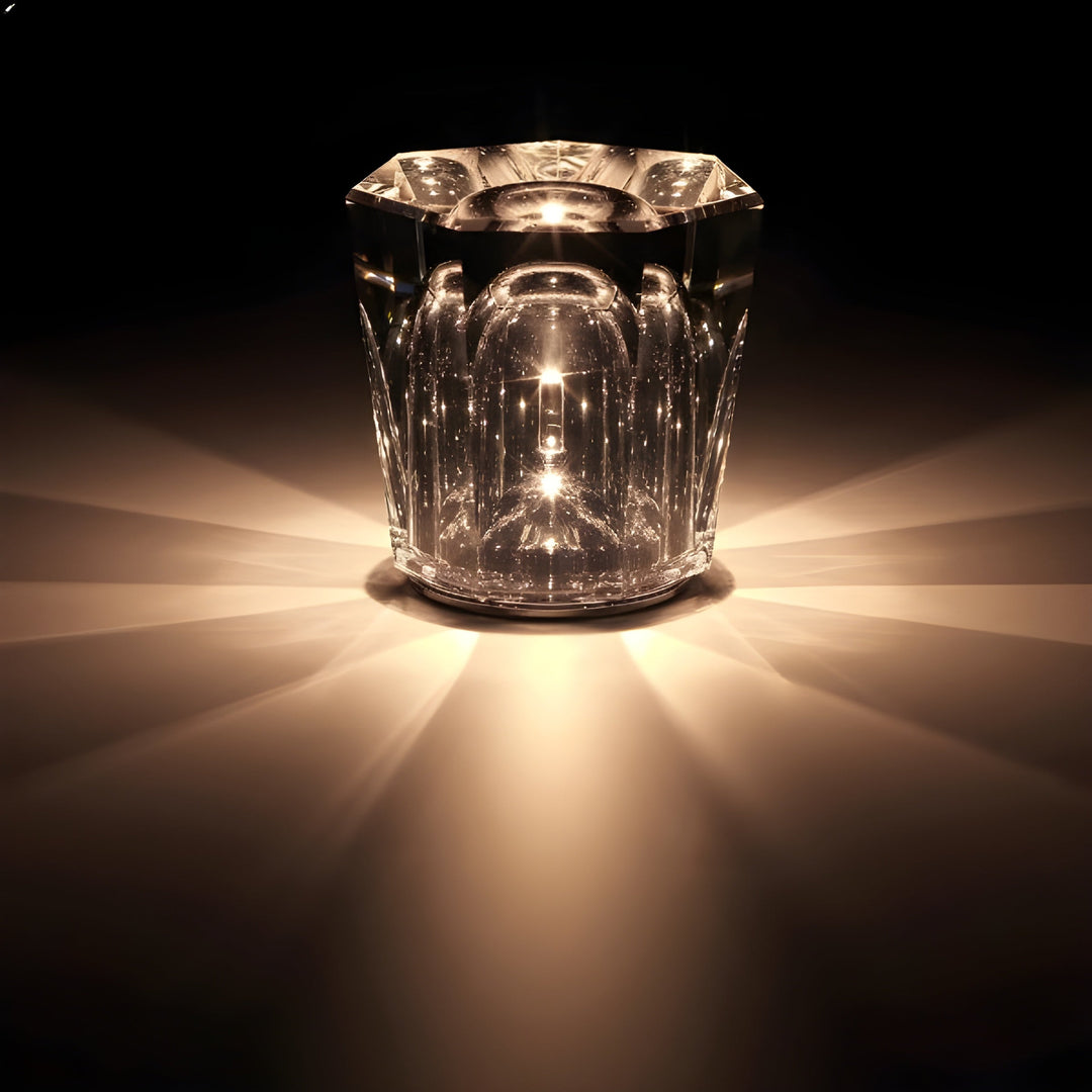 Rechargeable Crystal Table Lamp with Diamond Design – Luxury Edition
