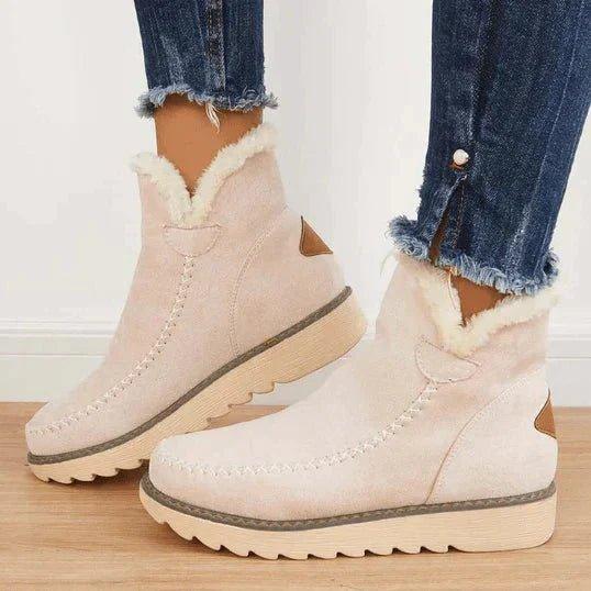 Women's Slip-On Winter Ankle Boots with Warm Lining and Non-Slip Sole
