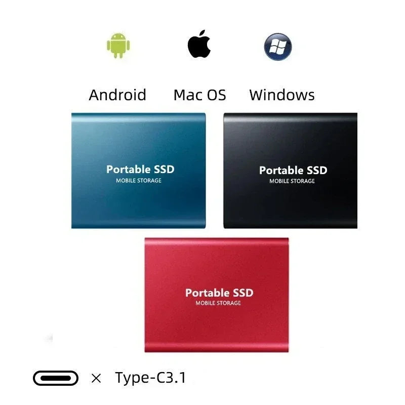 Portable High-Speed SSD Storage, USB-C 1050 MB/s (2 TB)