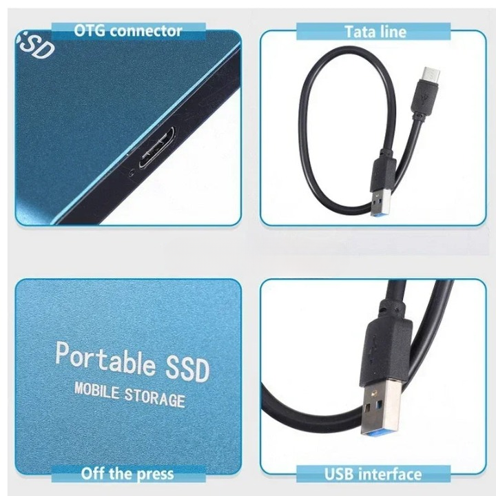 Portable High-Speed SSD Storage, USB-C 1050 MB/s (2 TB)