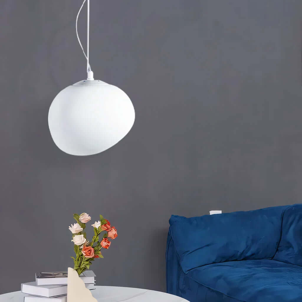 White Stone Pendant Lamp - Modern and Minimalist