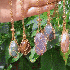 Necklace with interchangeable crystal stone for radiant style and harmony.