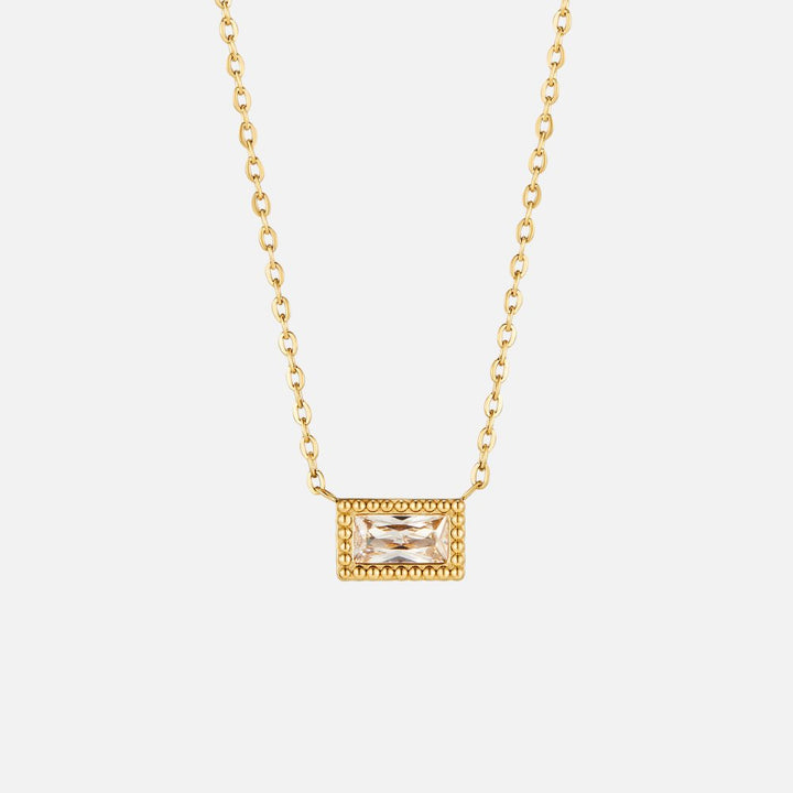 Baguette Birthstone Necklace.