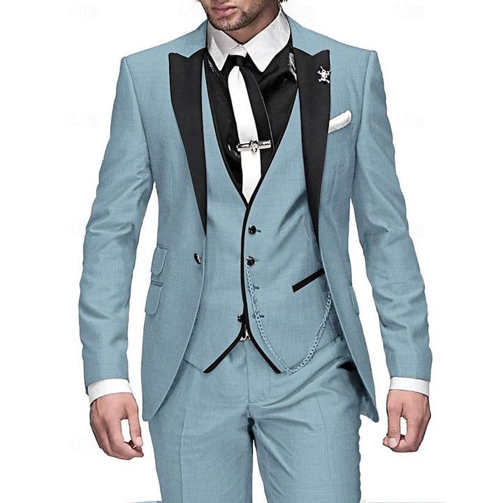 Elegant, tailored three-piece men's suit set for special occasions