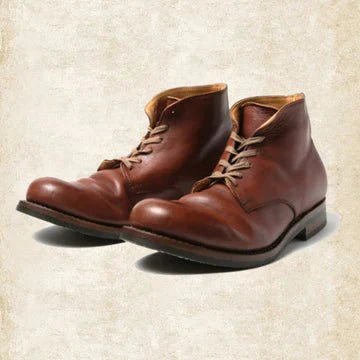 Men's Retro Leather Lace-Up Boots with Non-Slip Sole