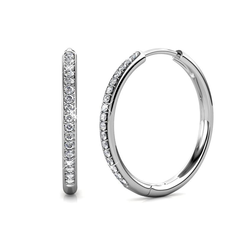 Elegant white gold earrings with subtle cubic zirconia details
