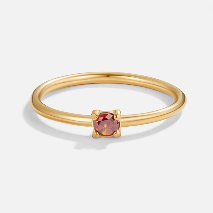 Soft gold ring with birthstone