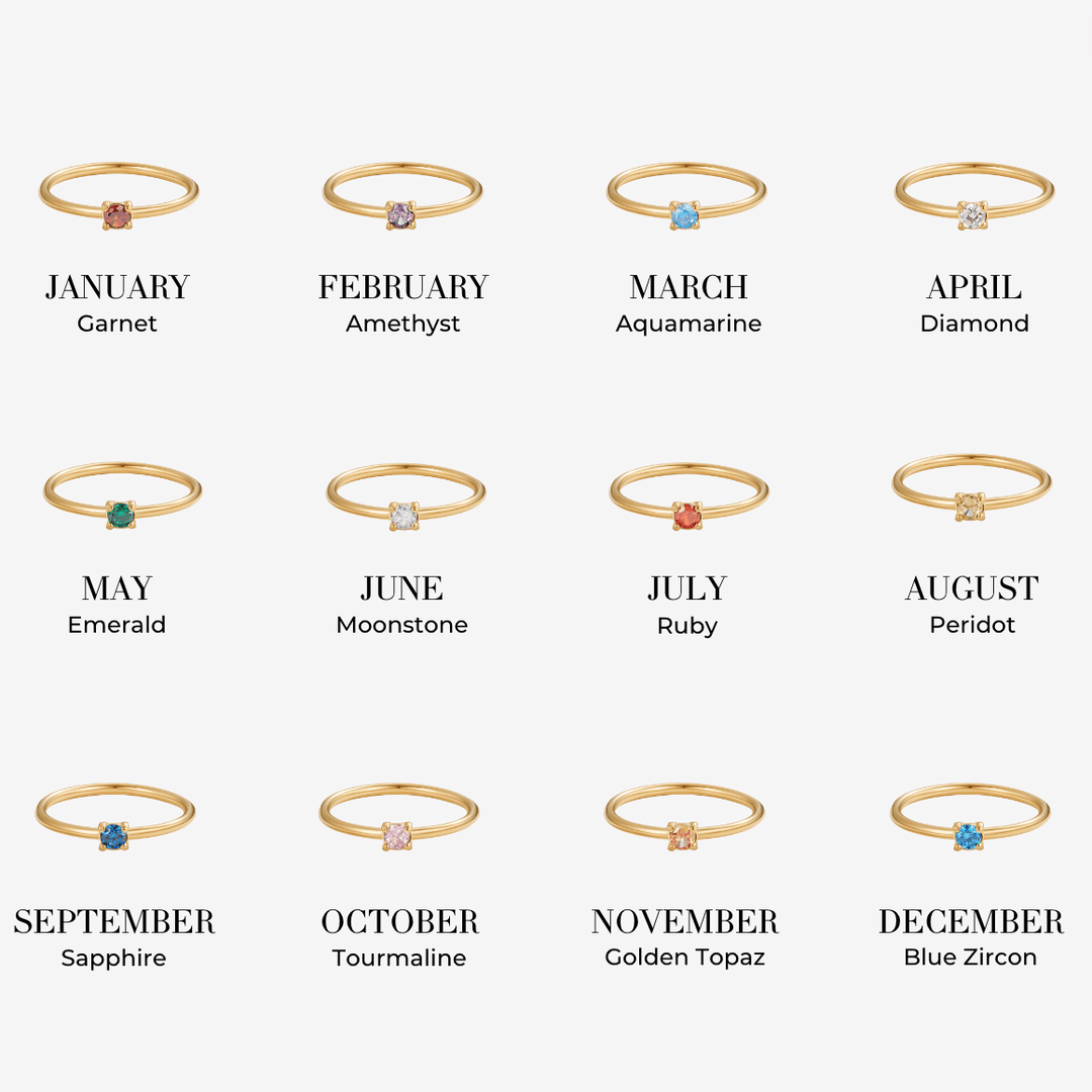 Birthstone Gold Rings