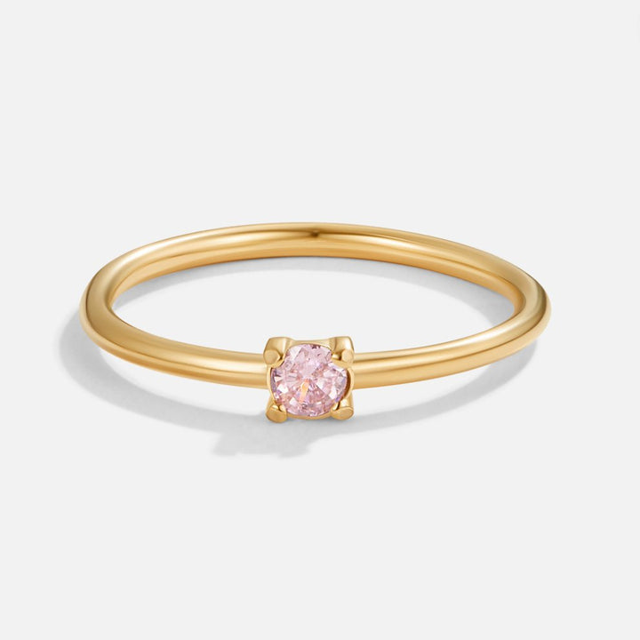 Soft gold ring with birthstone