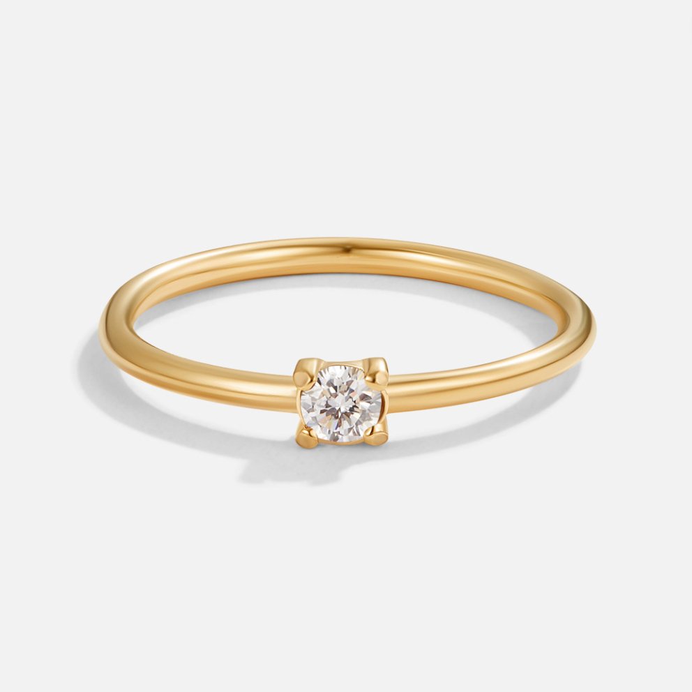 Soft gold ring with birthstone