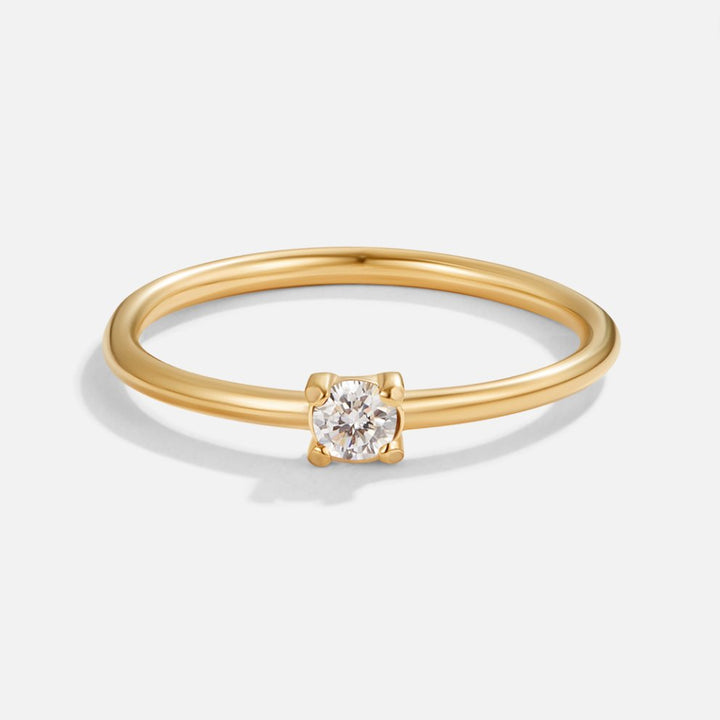 Soft gold ring with birthstone