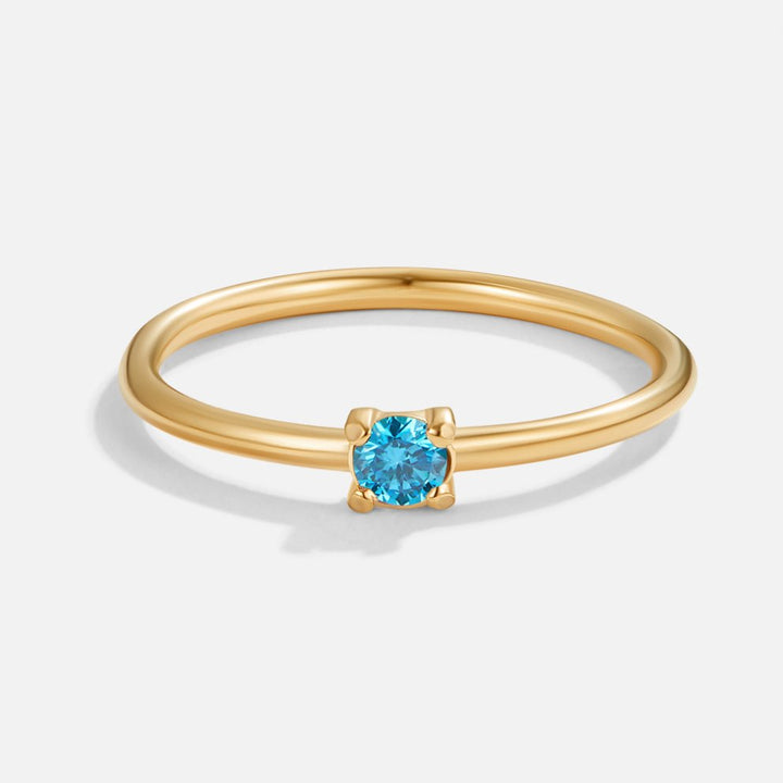 Soft gold ring with birthstone