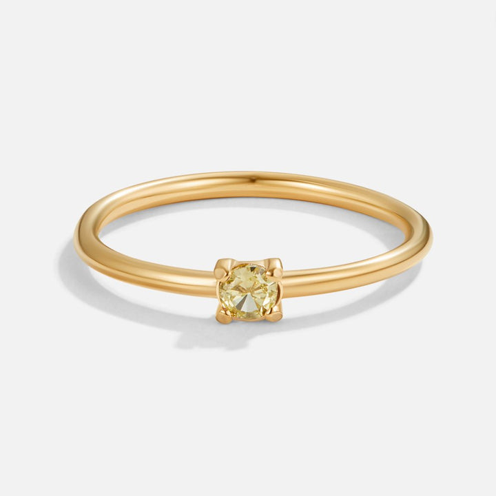 Soft gold ring with birthstone