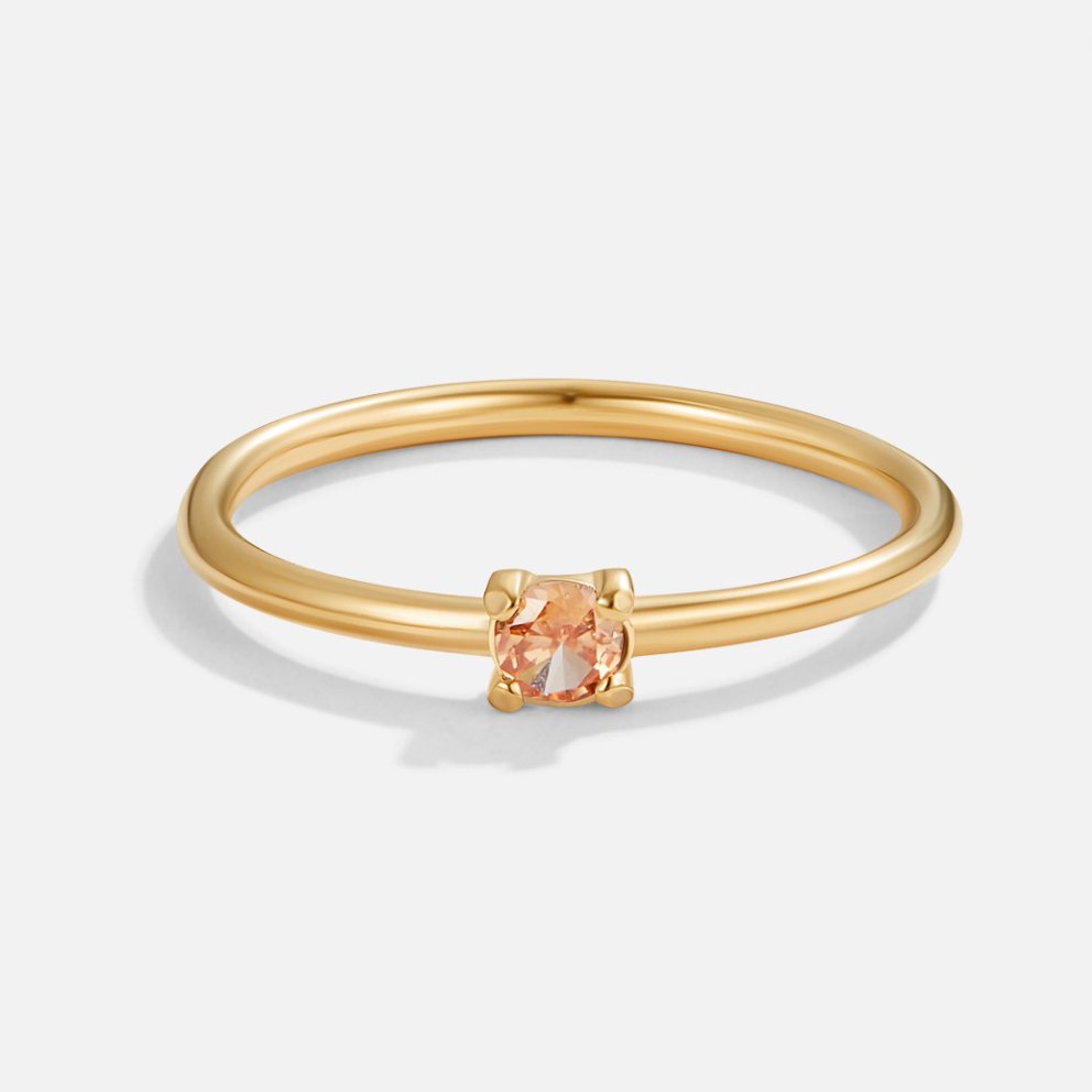 Soft gold ring with birthstone
