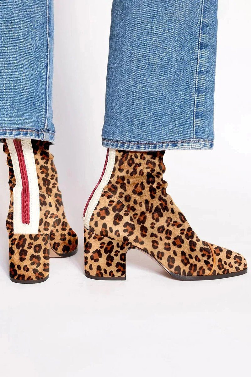 Suede Block Heel Ankle Boots for Women