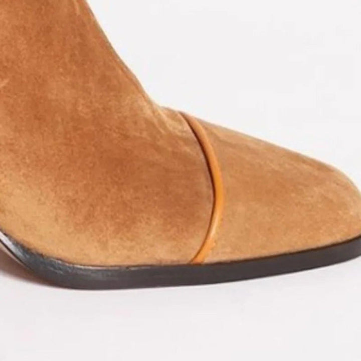 Suede Block Heel Ankle Boots for Women