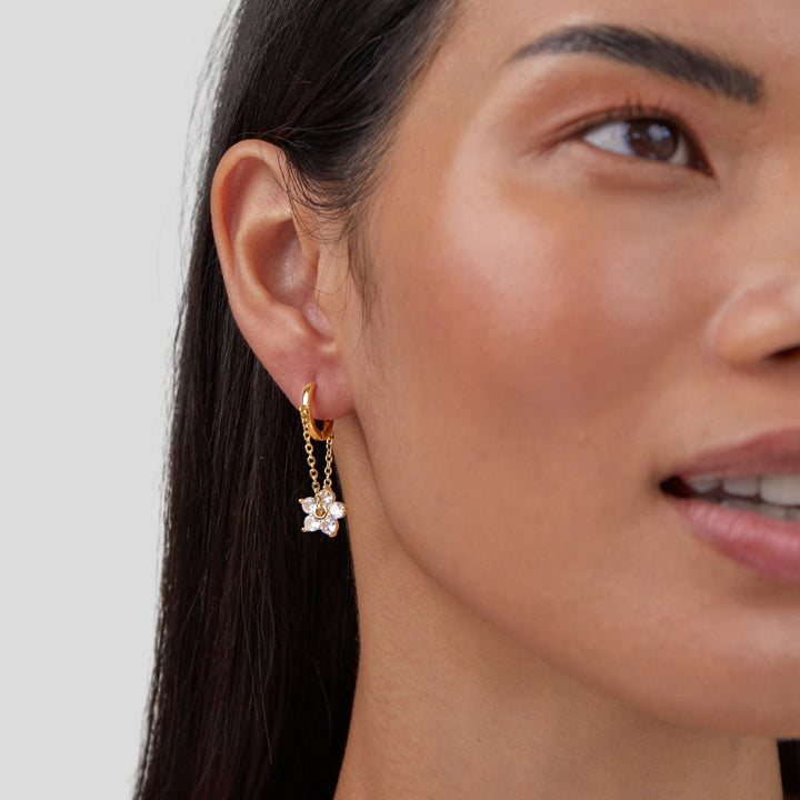 Blooming Flower Crystal Earrings