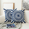 Auralithe - Blue Embroidered Cushion Cover with Ornamental Pattern