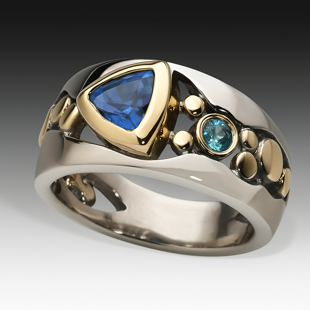 Elegant Ring with Blue Cubic Zirconia