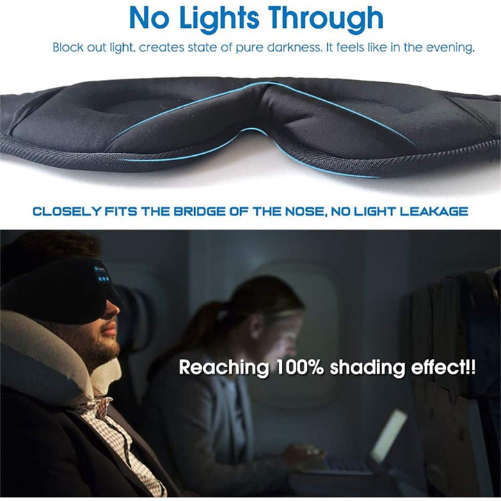 Bluetooth Sleep Mask with Silk and Weighted Design Built-In Headphones and 3D Memory Foam for Eyes