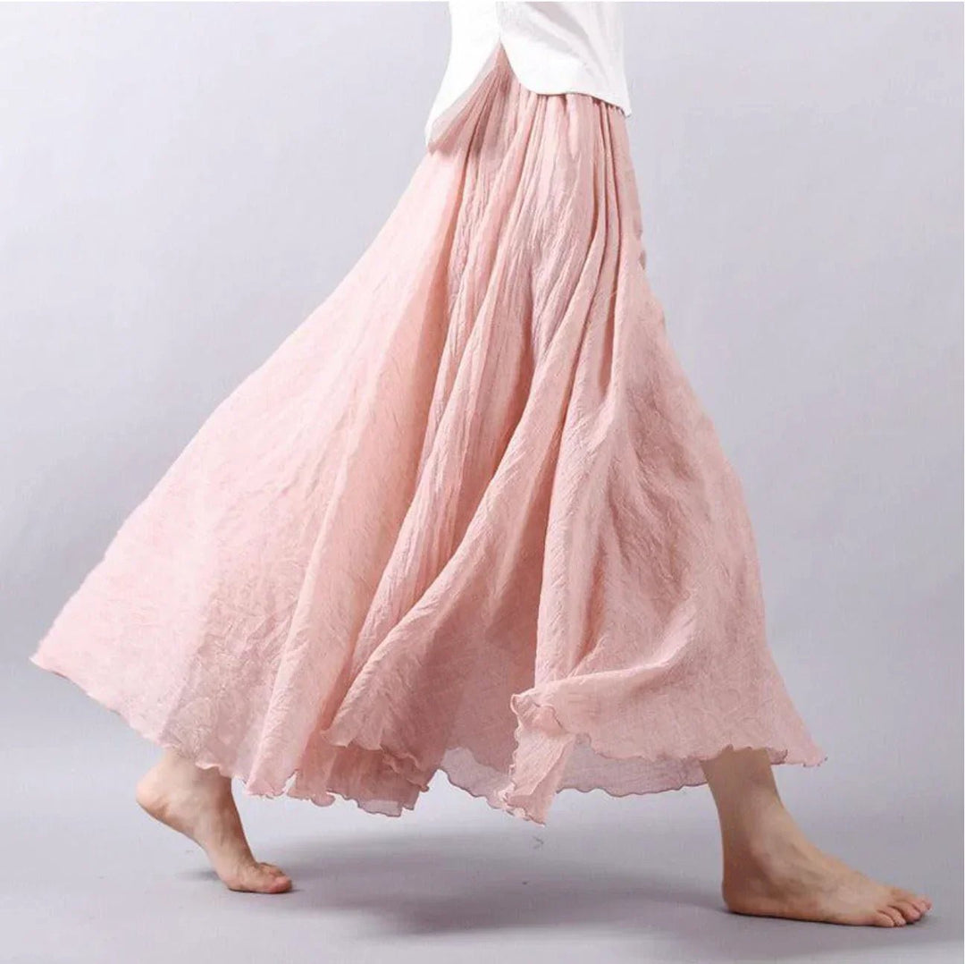 Charlotte | Boho Maxi Skirt High Waist Cotton Flowing A-Line