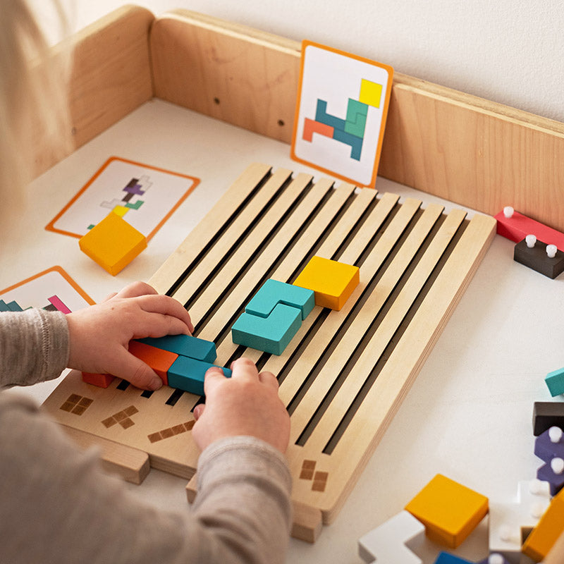 Montessori Wooden Tetris Stacking Puzzle – Educational Toy