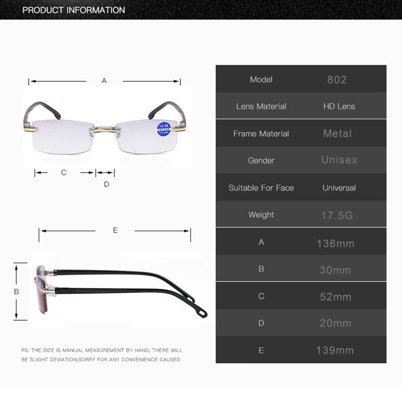 Multifocal Blue-Light-Blocking Reading Glasses – VisionPlus
