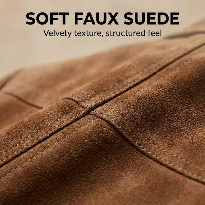 Button-Front Suede Blazer