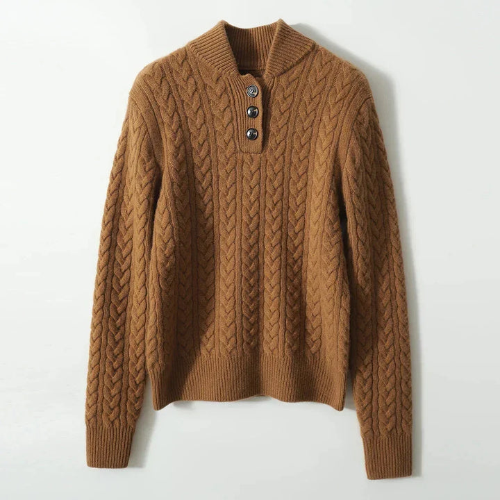 Button-Up Cable Knit Sweater