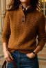 Button-Up Cable Knit Sweater