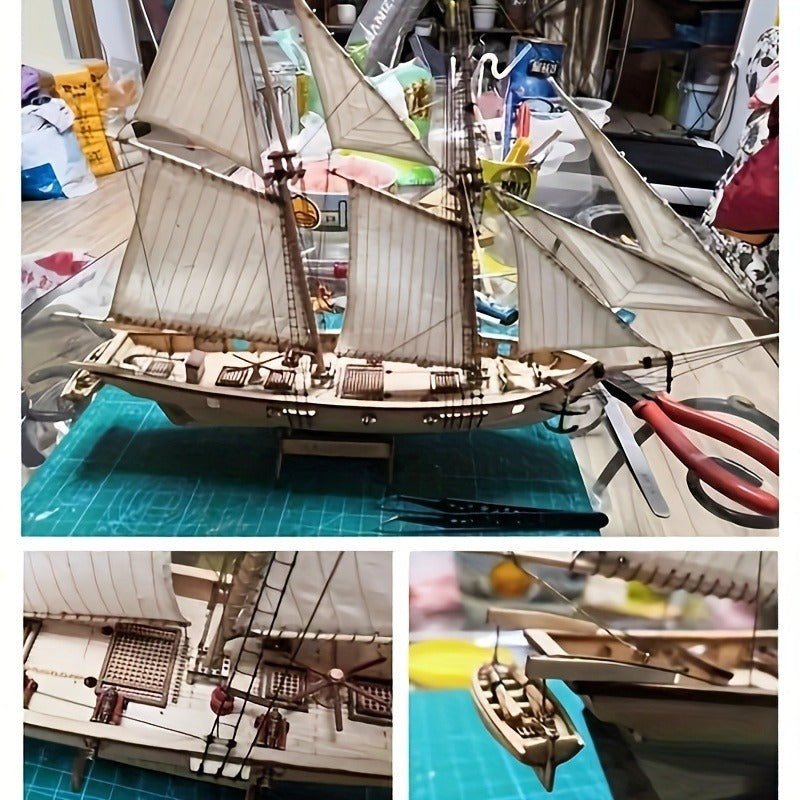 Classic Wooden Sailing Ship Model – Detailed 3D Puzzle for Ship Enthusiasts