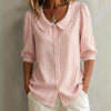 Women's Elegant Striped Mid Sleeve Blouse