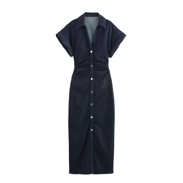 Slim Fit Denim Midi Dress for Women