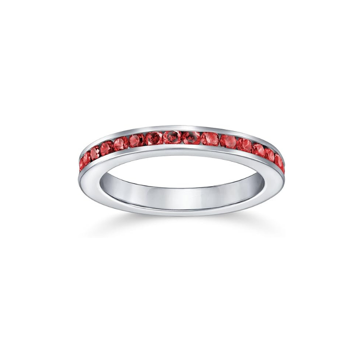 Endless white gold ring with subtle cubic zirconia details