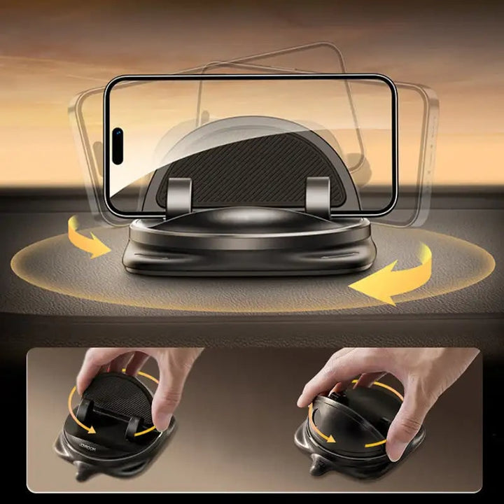Car Phone Holder and Mount with 360-Degree Rotation for Vehicle Dashboard Cup