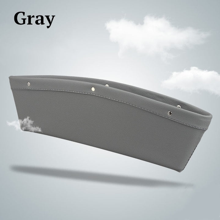 Car Seat Gap Filler and Organizer with Faux Leather and Metal Rivets Back